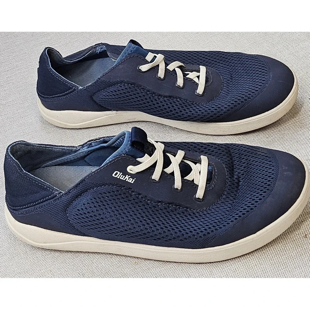 OluKai Moku Pae Boat Shoes Mens Size 9 Blue Mesh Sneakers 10472-DE18 Casual